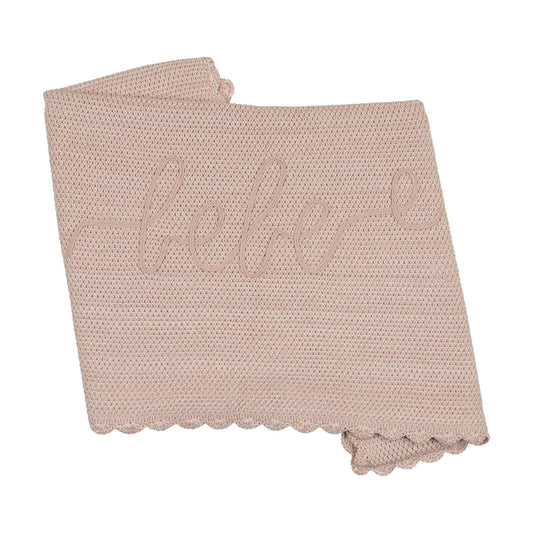 Peluche Scalloped Mélange Bebe Blanket - Rose
