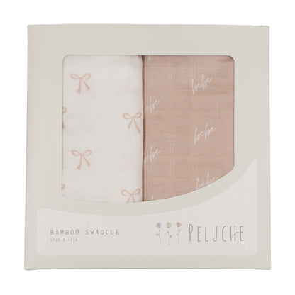 Peluche Bebe/Bows Swaddle - 2 pack