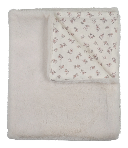 Peluche Blossom Fur Blanket - Rose