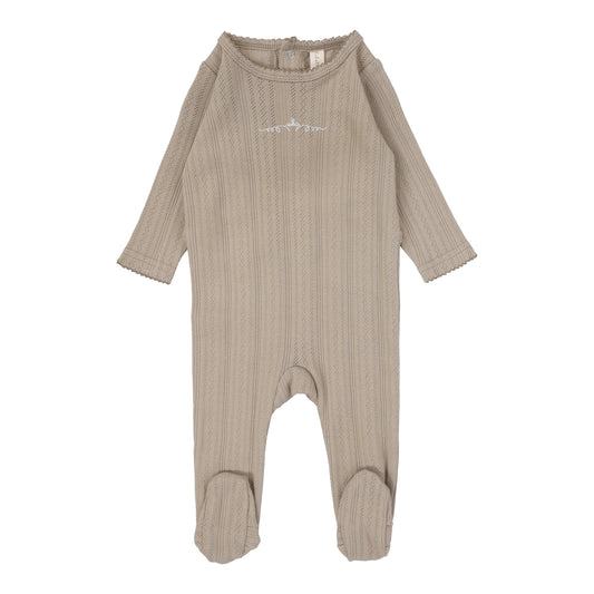 Lilette Pointelle Graphic  Footie-Oat-Crown