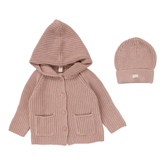 Lilette Chunky Cardigan Set-Classic-Dusty Pink