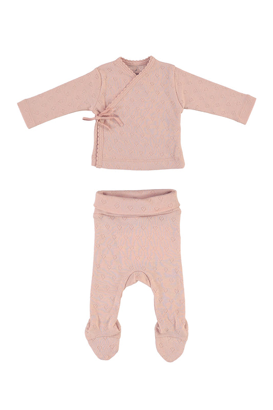 Bebe Organic Bebe Heart Set with Bonnet- Blush