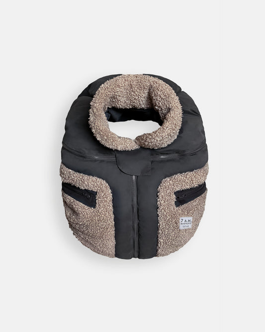 7AM Car Seat Cover Cocoon- Applique Oatmeal